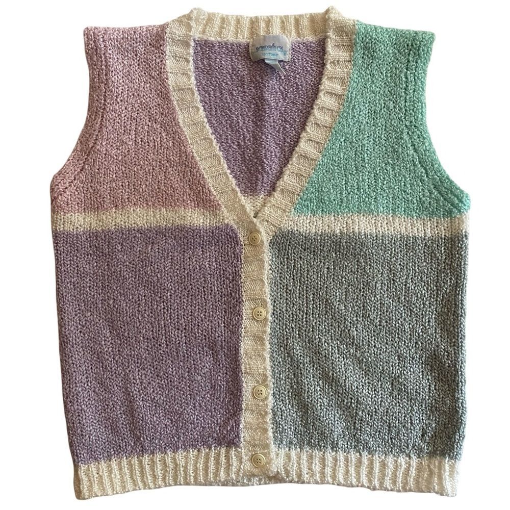 Vintage Sassafras Color Block Sweater Cardigan